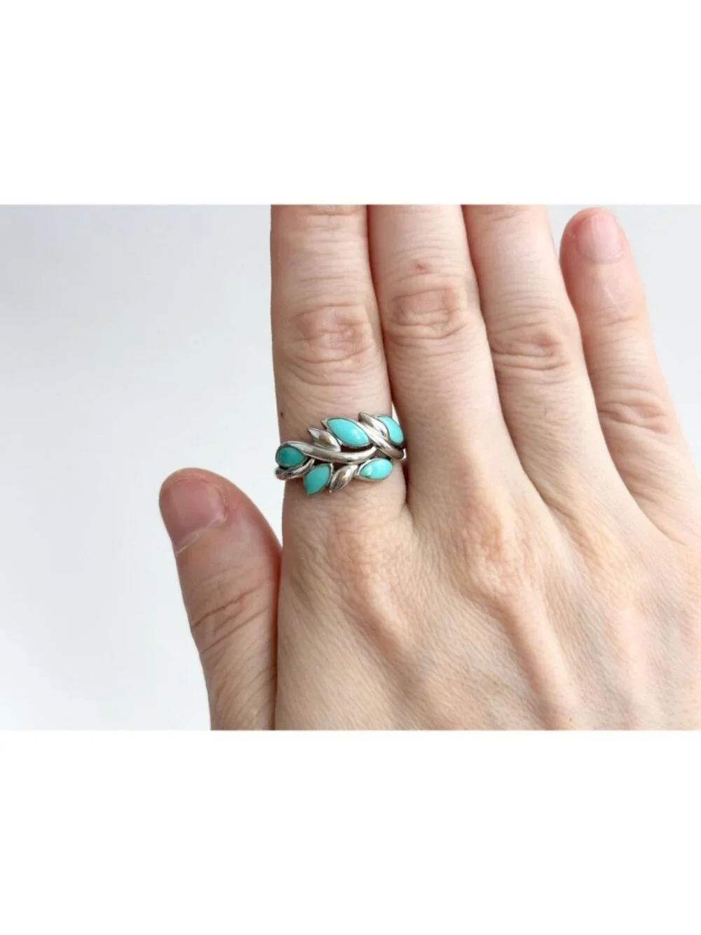 Southwest Sleeping Beauty Turquoise Sterling Silver 925 Vintage Ring - sz 9
